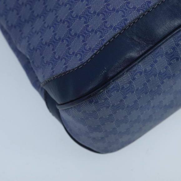 CELINE Macadam Canvas Hand Bag Blue Gold Auth 98298 - Picture 14 of 16